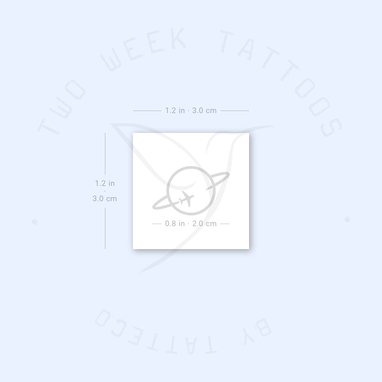 Flying Around Saturn Semi-Permanent Tattoo - Set of 2