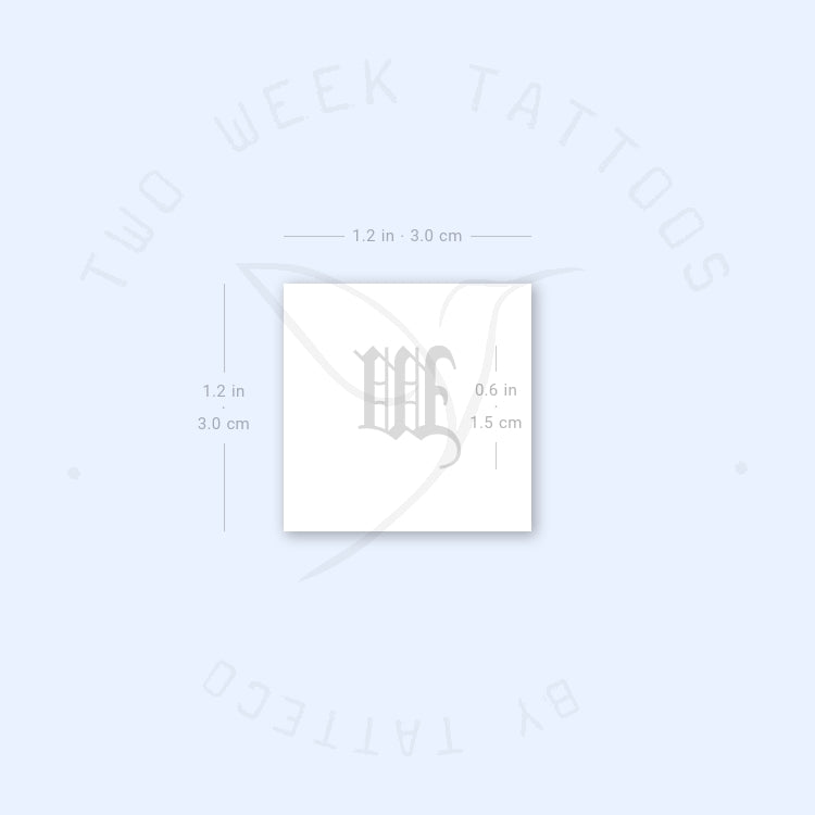 Gothic W Semi-Permanent Tattoo - Set of 2