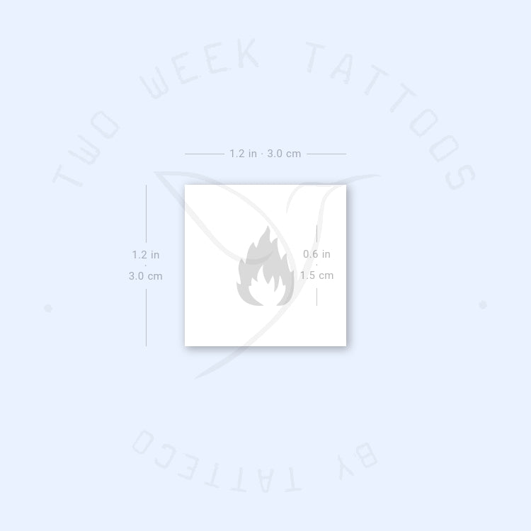Black Fire Flame Semi-Permanent Tattoo - Set of 2