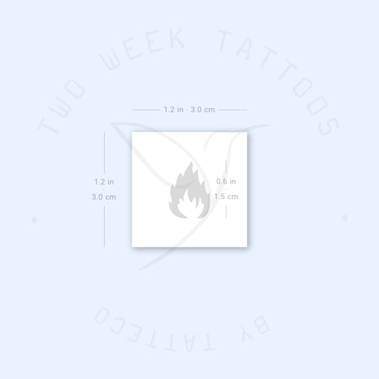 Tatuaje semipermanente de llama de fuego negra (juego de 2)