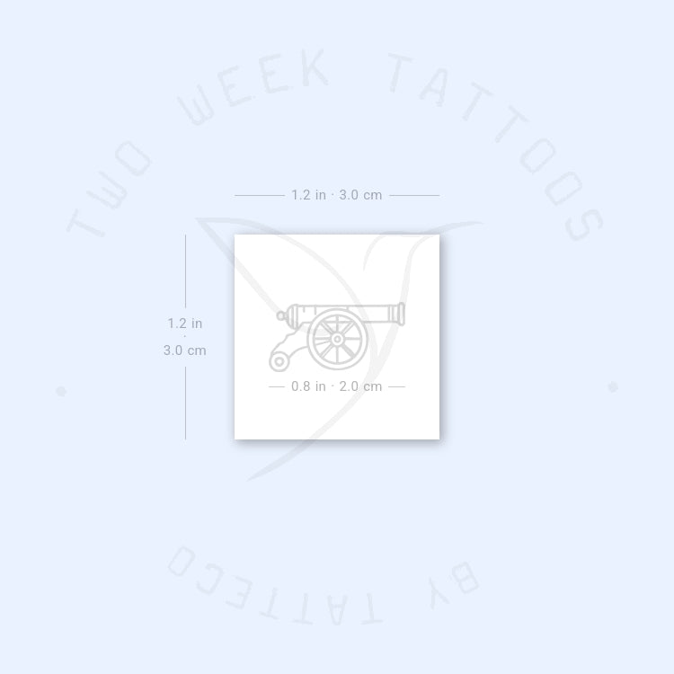 Cannon Semi-Permanent Tattoo - Set of 2