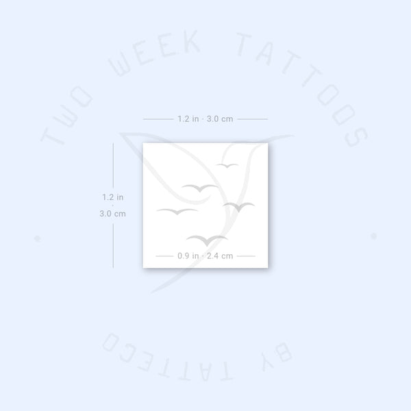 Flying Sea Birds Semi-Permanent Tattoo - Set of 2