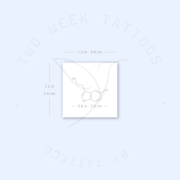 Small Serotonin Chemical Structure Semi-Permanent Tattoo - Set of 2