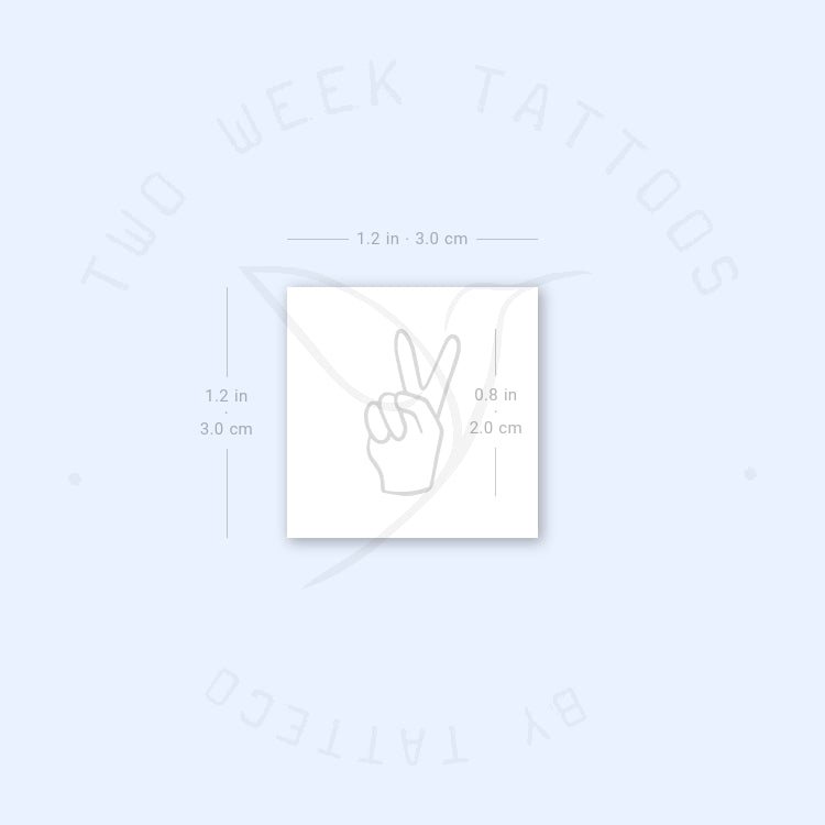 V-Sign Semi-Permanent Tattoo - Set of 2