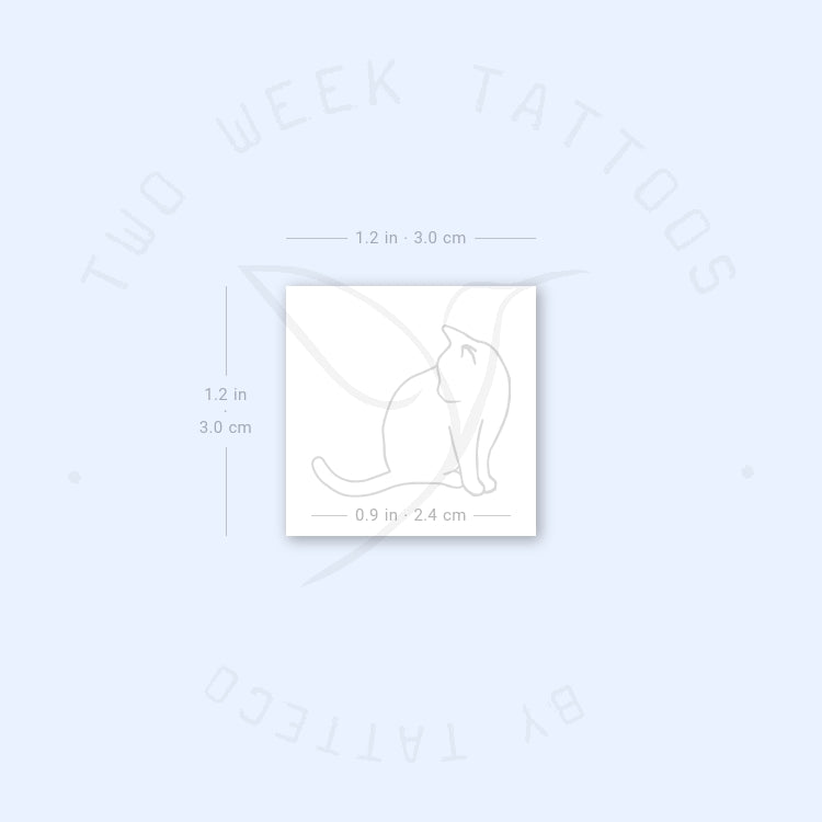 Sitting Cat Semi-Permanent Tattoo - Set of 2