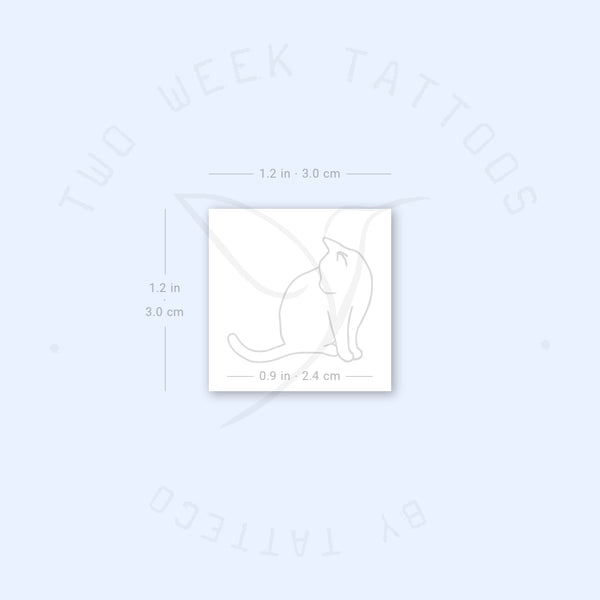 Sitting Cat Semi-Permanent Tattoo - Set of 2