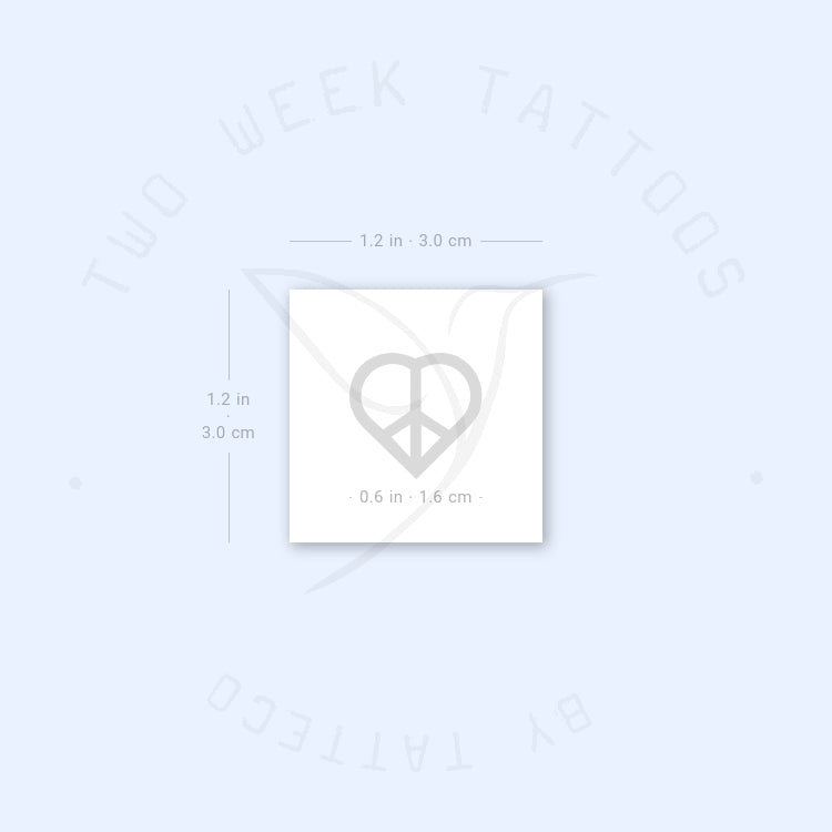 Peace Heart Semi-Permanent Tattoo - Set of 2
