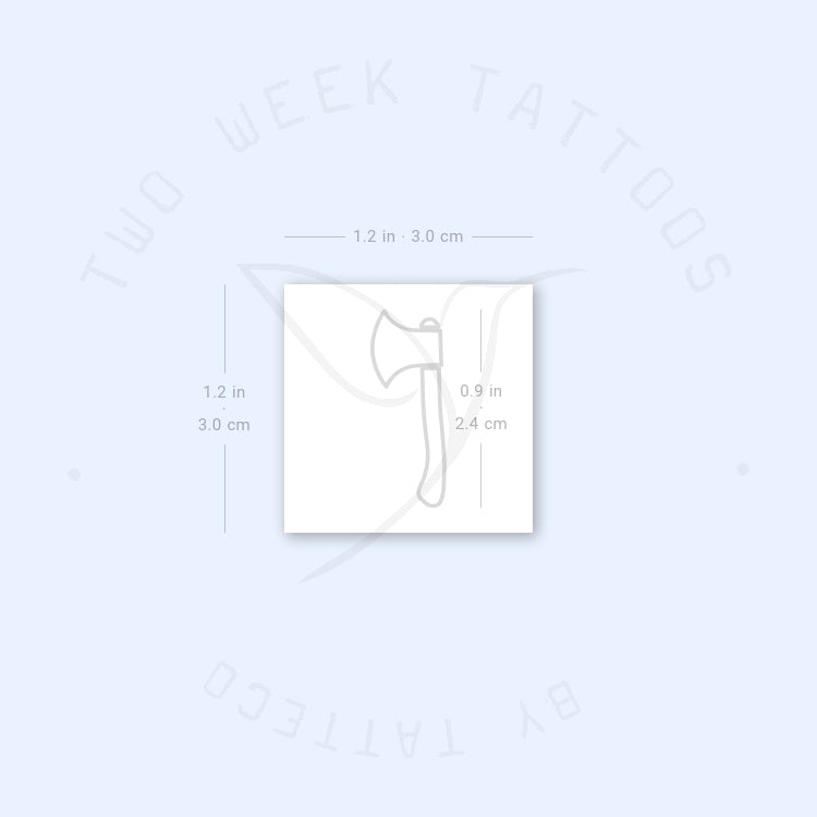 Tatuaje semipermanente minimalista de hacha (juego de 2)