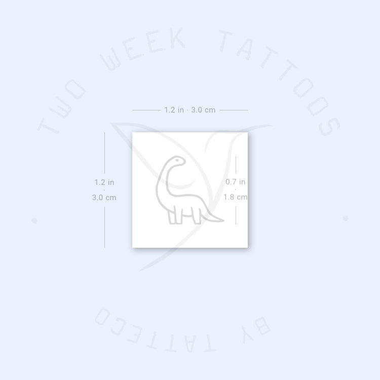 Tiny Brontosaurus Semi-Permanent Tattoo - Set of 2