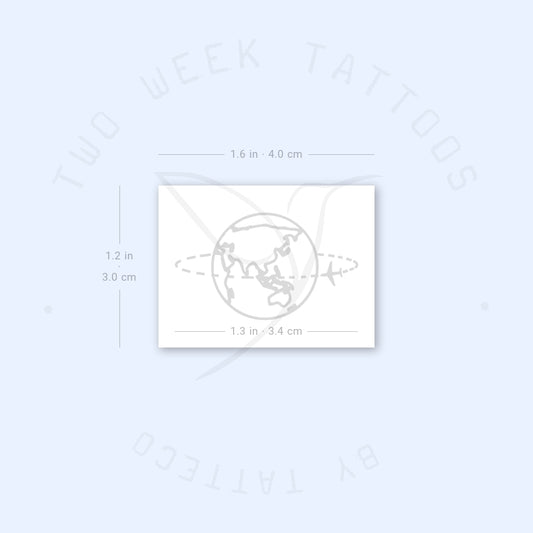 Flying Around The Asia And Oceania Semi-Permanent Tattoo - Set of 2