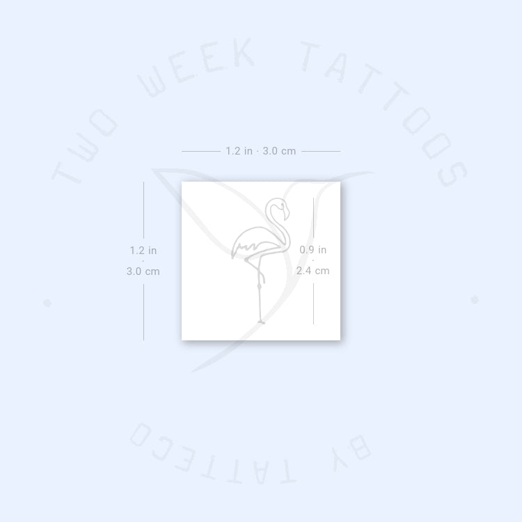 Single Line Flamingo Semi-Permanent Tattoo - Set of 2