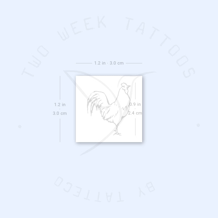 Rooster Semi-Permanent Tattoo - Set of 2