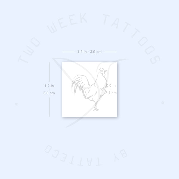 Rooster Semi-Permanent Tattoo - Set of 2