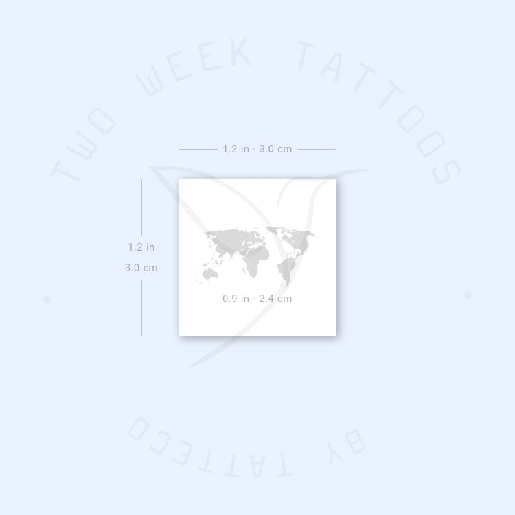Small World Map Semi-Permanent Tattoo - Set of 2