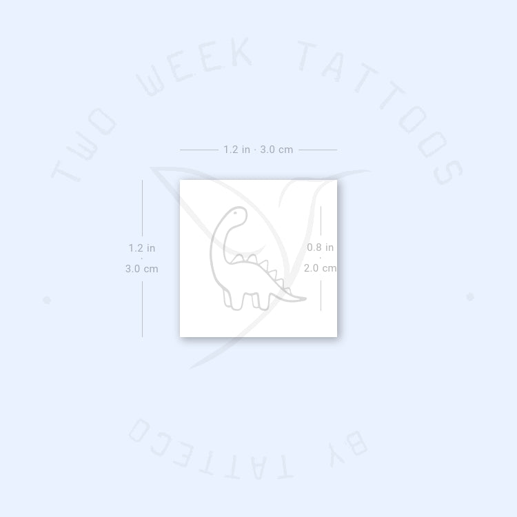 Minimalist Diplodocus Semi-Permanent Tattoo - Set of 2
