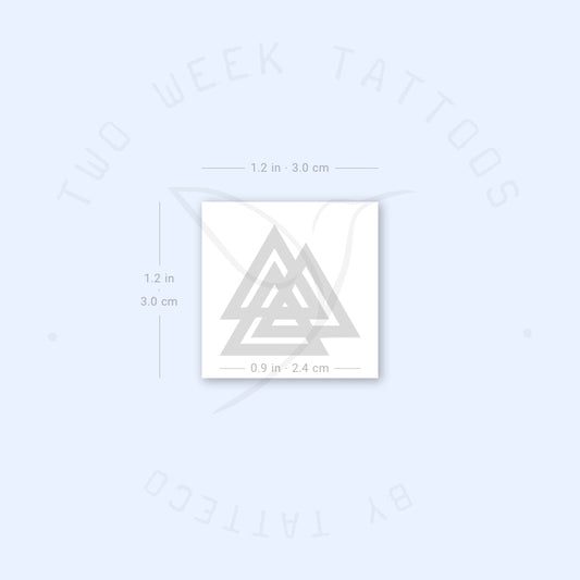 Tatuaje semipermanente de Valknut tricursal (juego de 2)