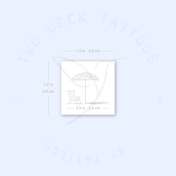 Parasol And Beach Chair Semi-Permanent Tattoo - Set of 2
