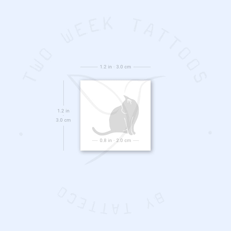 Tatuaje semipermanente de gato negro de pie (juego de 2)