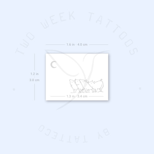 Piglets And The Moon Semi-Permanent Tattoo - Set of 2