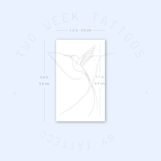 Long-tailed Sylph Hummingbird Semi-Permanent Tattoo - Set of 2