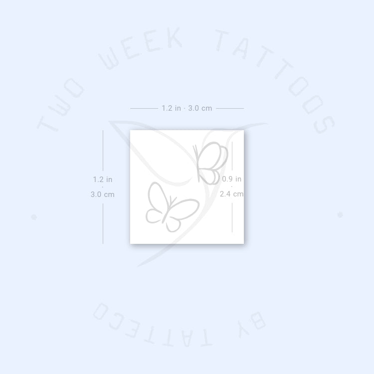 Tatuaje semipermanente minimalista de pareja de mariposas (juego de 2)