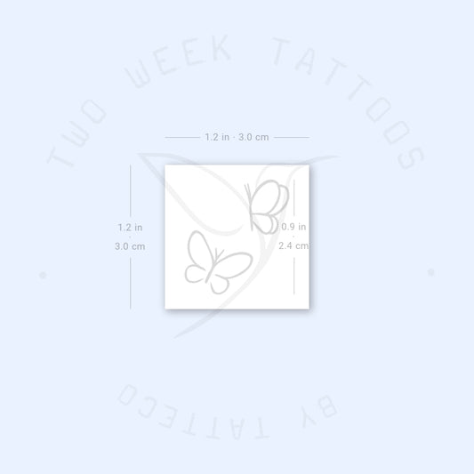 Tatuaje semipermanente minimalista de pareja de mariposas (juego de 2)