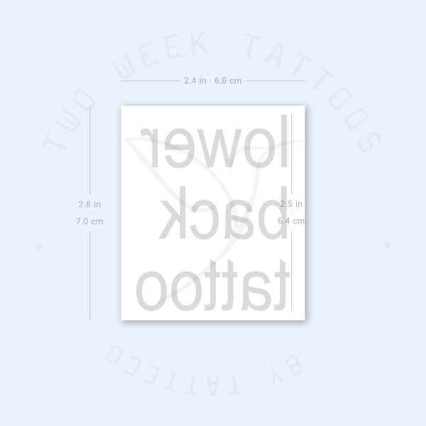 Lower Back Tattoo Semi-Permanent Tattoo - Set of 2
