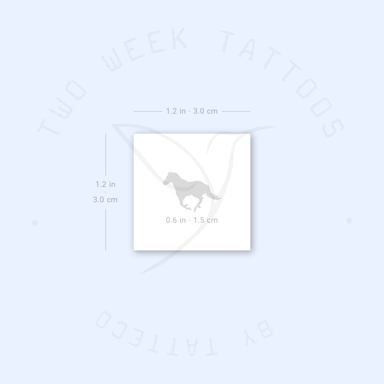 Tatuaje semipermanente de caballo negro - Juego de 2