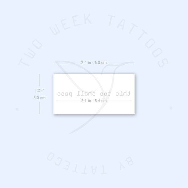 Typewriter This Too Shall Pass Semi-Permanent Tattoo - Set of 2
