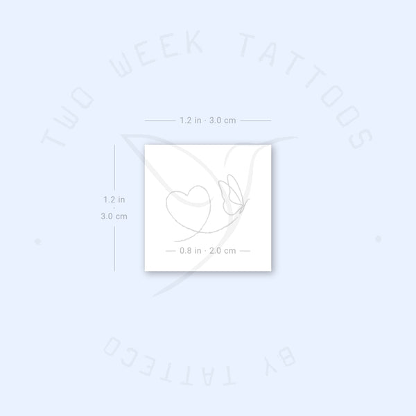 Butterfly And Heart Semi-Permanent Tattoo - Set of 2