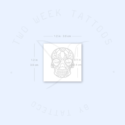 Tatuaje semipermanente de calavera de azúcar (juego de 2)