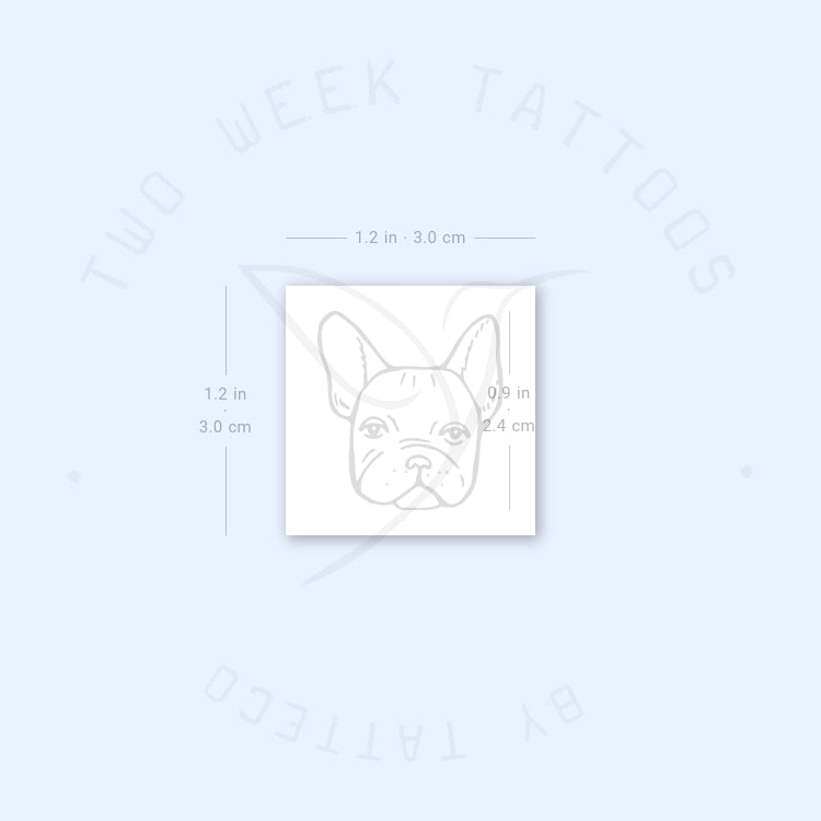 Tatuaje semipermanente de bulldog francés (juego de 2)