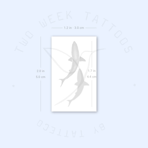 Shark And Shadow Semi-Permanent Tattoo - Set of 2
