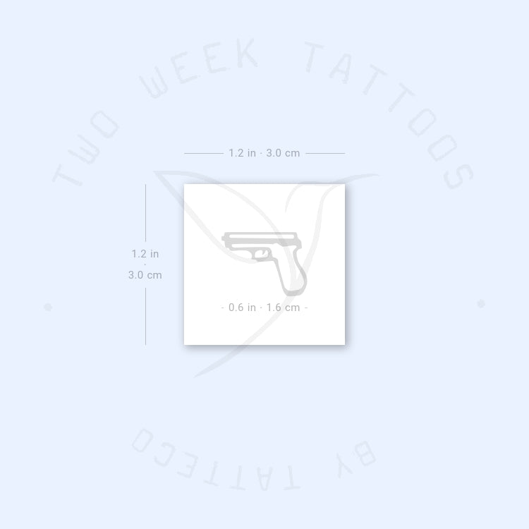 Tatuaje semipermanente de pistola pequeña - Juego de 2