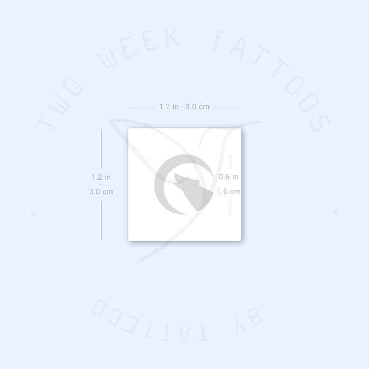 Moon Wolf Semi-Permanent Tattoo - Set of 2