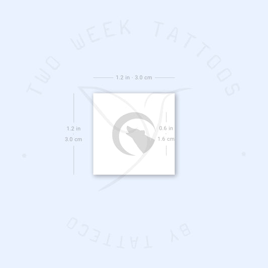 Moon Wolf Semi-Permanent Tattoo - Set of 2