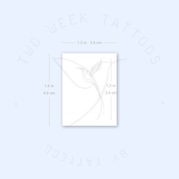 Small Long-tailed Sylph Hummingbird Semi-Permanent Tattoo - Set of 2