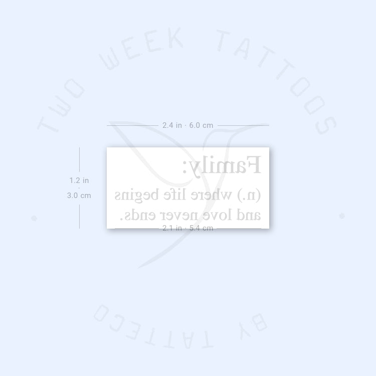 Family Definition Semi-Permanent Tattoo - Set of 2