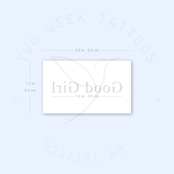 Serif Good Girl Semi-Permanent Tattoo - Set of 2