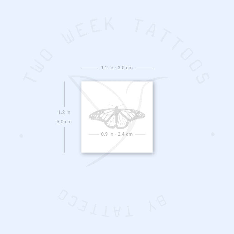 Small Common Tiger Butterfly Semi-Permanent Tattoo - Set of 2