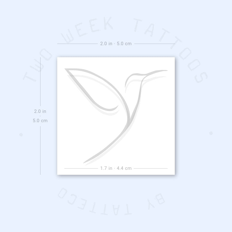 Tatuaje semipermanente minimalista de colibrí (juego de 2)