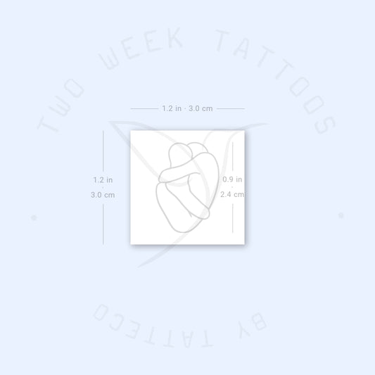 Small Anatomical Hug Semi-Permanent Tattoo - Set of 2