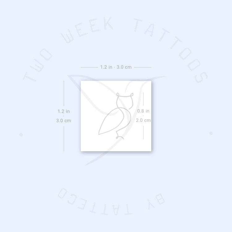 Single Line Owl Semi-Permanent Tattoo - Set of 2