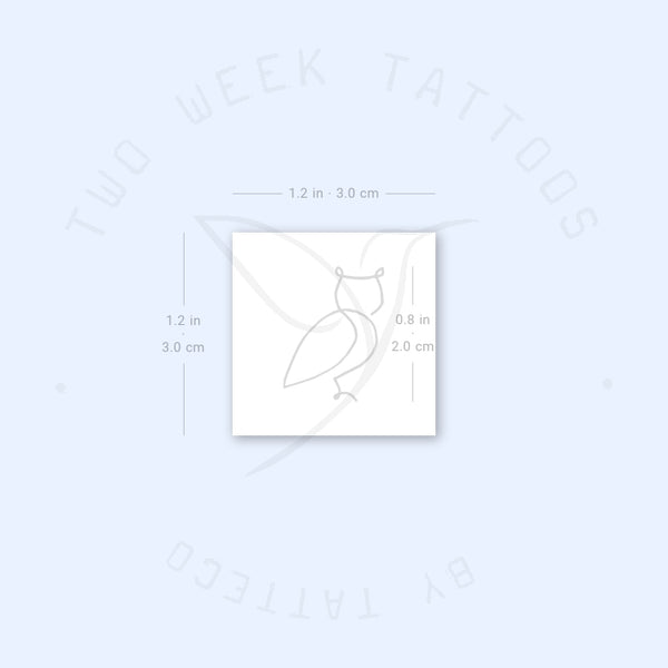 Single Line Owl Semi-Permanent Tattoo - Set of 2