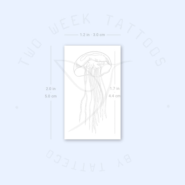 Fine Line Jellyfish Semi-Permanent Tattoo - Set of 2
