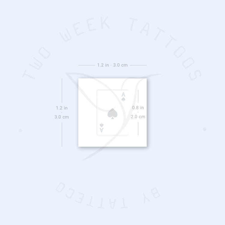 Ace Of Spades Card Semi-Permanent Tattoo - Set of 2