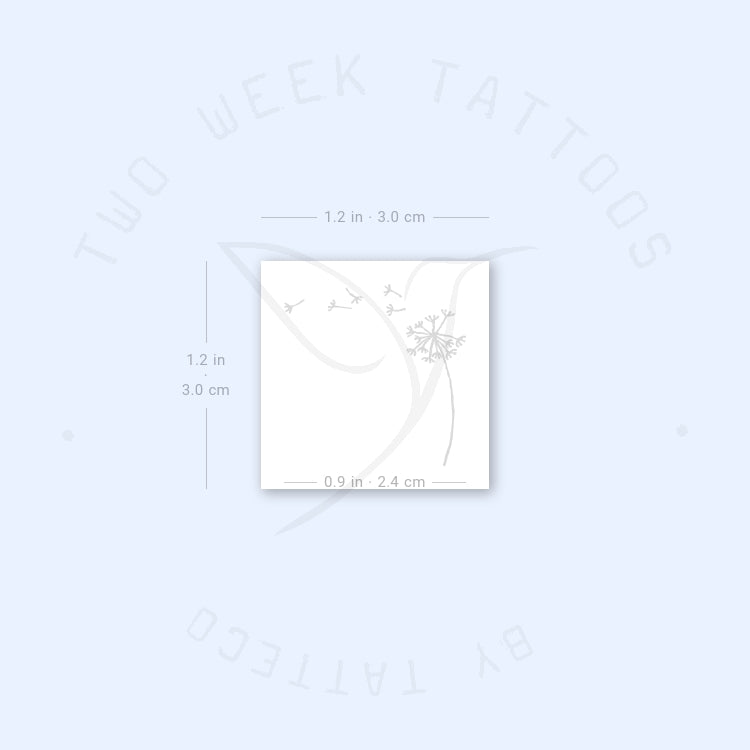 Minimalist Dandelion Blowing Semi-Permanent Tattoo - Set of 2