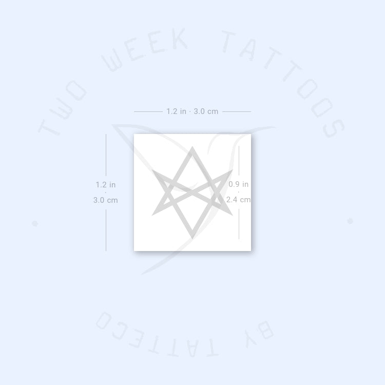 Tatuaje semipermanente de hexagrama unicursal (juego de 2)