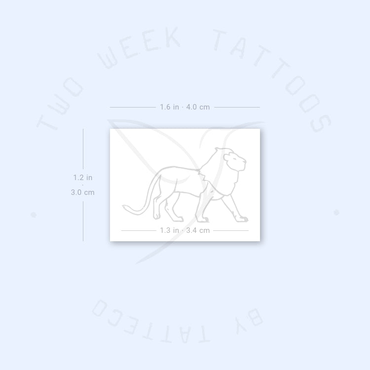 Walking Lion Semi-Permanent Tattoo - Set of 2