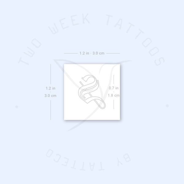 S Gothic Outline Semi-Permanent Tattoo - Set of 2